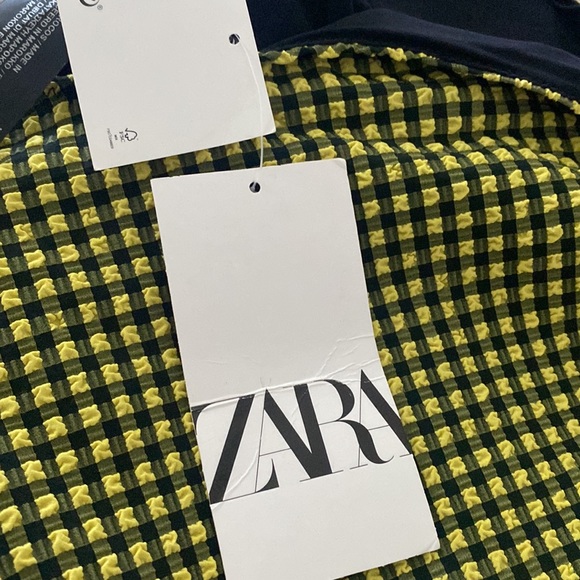 🎉🎉NWT Zara Gingham 1 Piece Black/Yellow Checked Swimsuit Size: Small - Picture 7 of 7